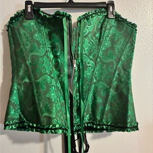 Emerald Green Brocade Corset Top -St Patrick Day